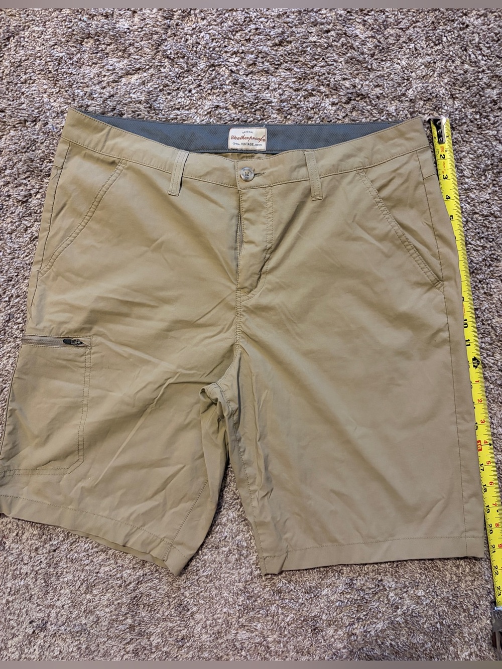 Weatherproof Shorts Mens 36 Khaki Chino Regular Fit